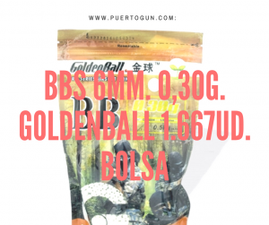 Bbs 6mm. 0,30g. GOLDENBALL 1.667ud. Bolsa